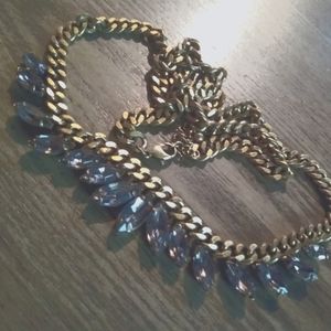 Stunning Chunky Chain Big Rhinestone Necklace Vintage